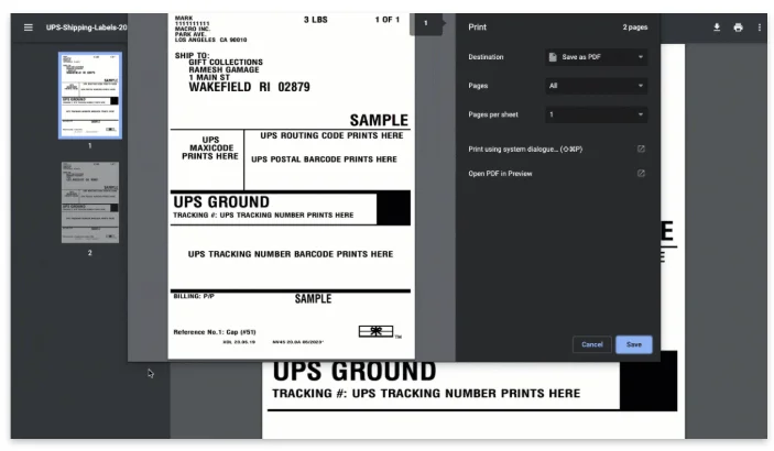 Bulk-Print UPS SHIPPING LABELS from your WooCommerce Dashboard