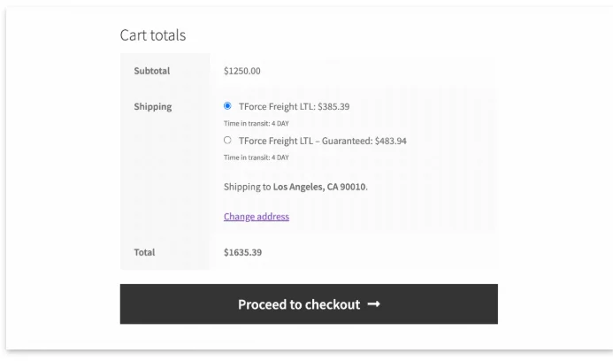 Get real-time TForce Freight Shipping Rates for WooCommerce