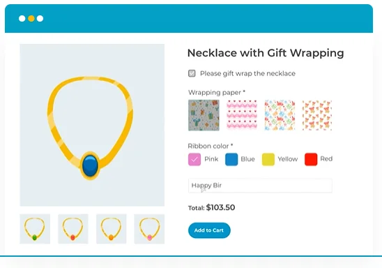 Upsell with unique product add-ons