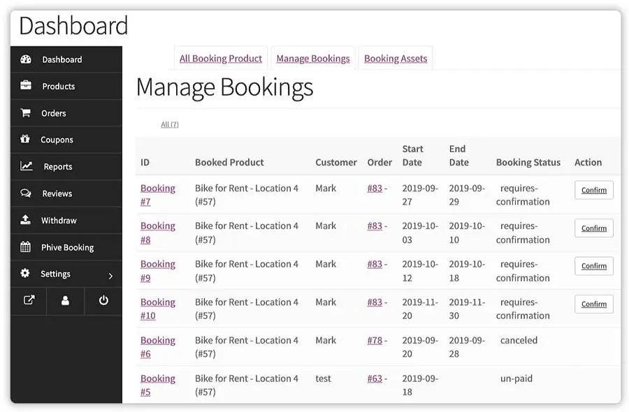 Handle All Bookings Within the Vendor Dashboard