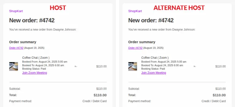 Booked Staff Automatically Set as Zoom Hosts