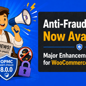Anti-Fraud for WooCommerce 8.0.0 is here: clearer protection and stronger fraud control 3 Illustrated newsboy announces Anti-Fraud for WooCommerce v8.0.0, highlighting major enhancements for merchants.